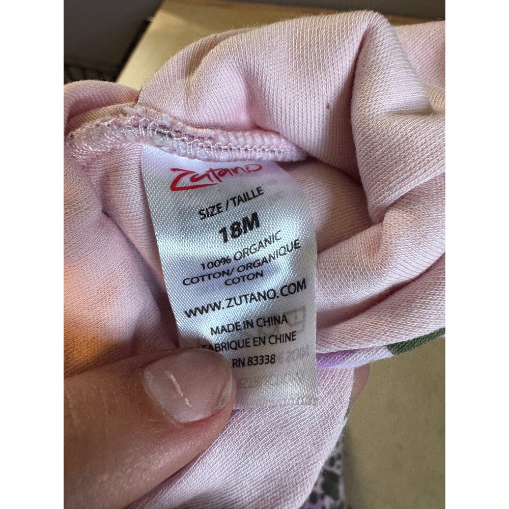 Zutano Pink Purple Checkered Organic Cotton Baby Booties Gripper Soles 18M - Picture 4 of 6